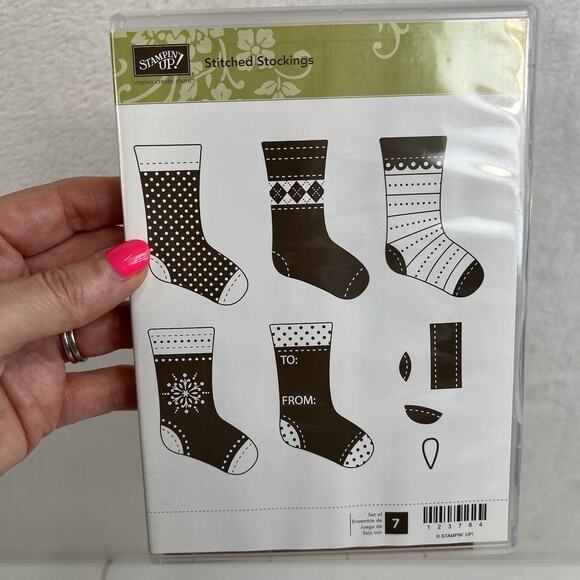 Stampin Up STITCHED STOCKINGS Coordinating Punch Christmas Winter Retired XL - Picture 7 of 11